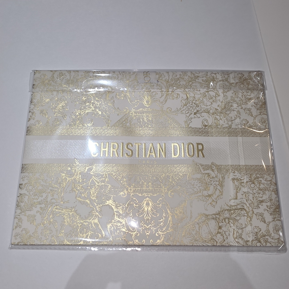 Christian Dior Gold and White Decorative Box 6 X 8 Inches